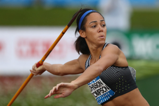 Katarina Johnson-Thompson of Great Britain in action in the Women's Heptathlon javelin during the Hypomeeting Gotzis 2016 at the Mosle Stadiom on May 29, 2016 in Gotzis, Austria.
